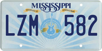 MS license plate LZM582