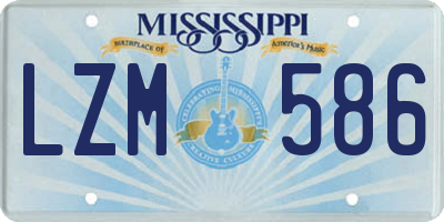 MS license plate LZM586