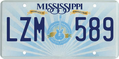 MS license plate LZM589