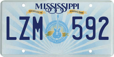 MS license plate LZM592