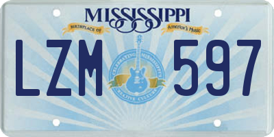 MS license plate LZM597