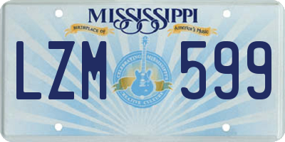 MS license plate LZM599