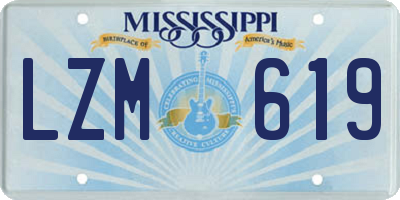 MS license plate LZM619