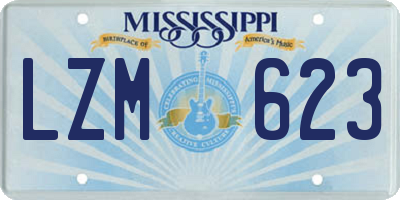 MS license plate LZM623