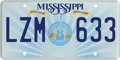 MS license plate LZM633
