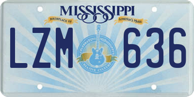 MS license plate LZM636