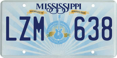 MS license plate LZM638