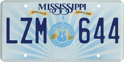 MS license plate LZM644