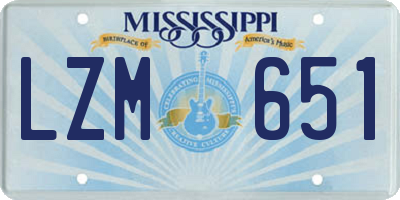 MS license plate LZM651