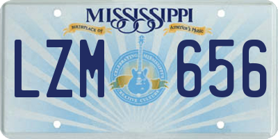 MS license plate LZM656