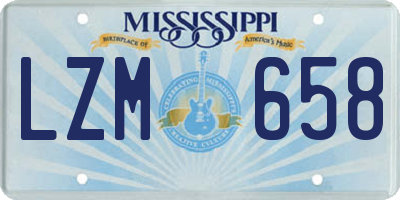 MS license plate LZM658