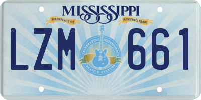 MS license plate LZM661