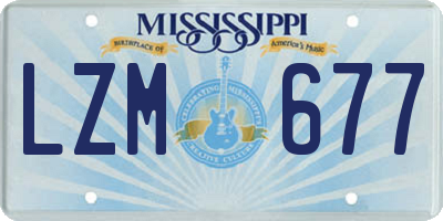 MS license plate LZM677