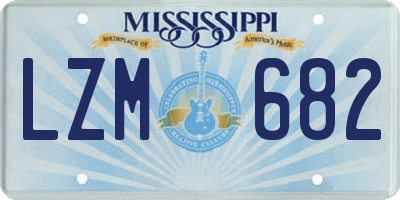 MS license plate LZM682