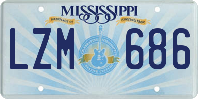 MS license plate LZM686