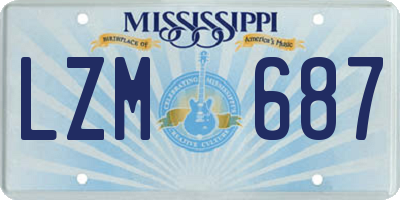 MS license plate LZM687