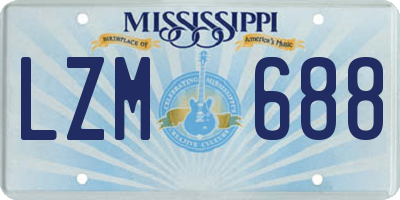 MS license plate LZM688