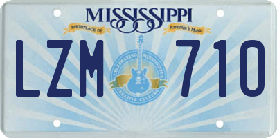 MS license plate LZM710