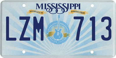 MS license plate LZM713