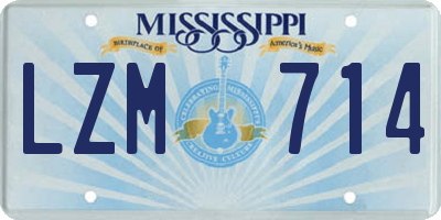 MS license plate LZM714