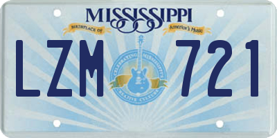 MS license plate LZM721
