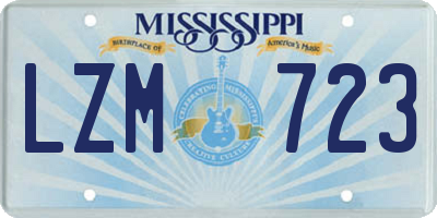 MS license plate LZM723