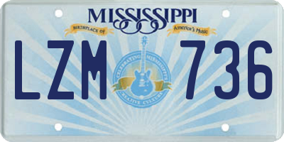 MS license plate LZM736