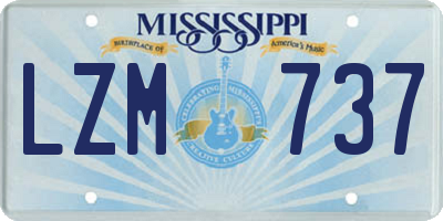 MS license plate LZM737