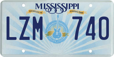 MS license plate LZM740