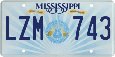 MS license plate LZM743