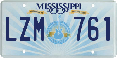 MS license plate LZM761