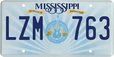 MS license plate LZM763
