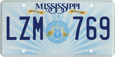 MS license plate LZM769