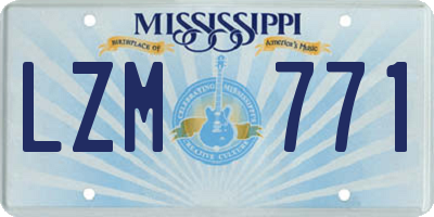 MS license plate LZM771