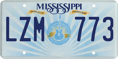 MS license plate LZM773