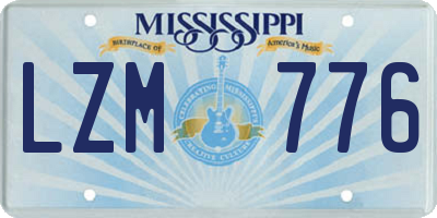 MS license plate LZM776