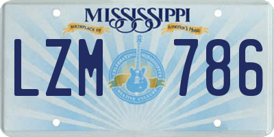 MS license plate LZM786