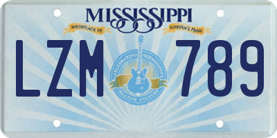 MS license plate LZM789