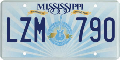 MS license plate LZM790