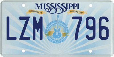 MS license plate LZM796
