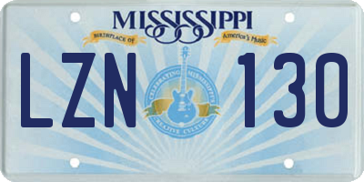 MS license plate LZN130