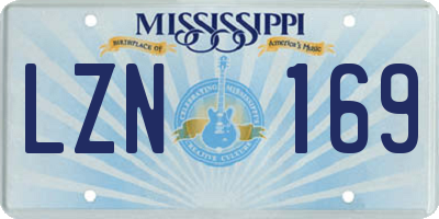 MS license plate LZN169