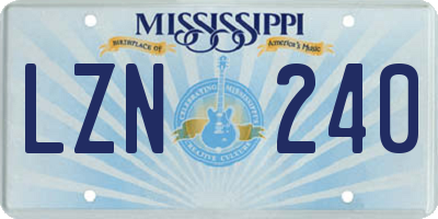MS license plate LZN240