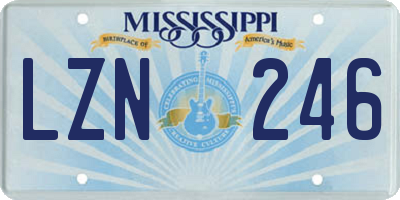 MS license plate LZN246