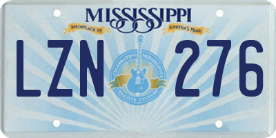 MS license plate LZN276