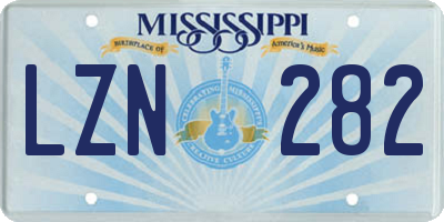 MS license plate LZN282