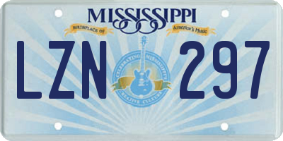 MS license plate LZN297