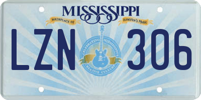 MS license plate LZN306