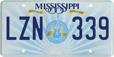 MS license plate LZN339