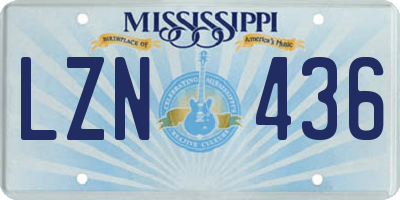 MS license plate LZN436